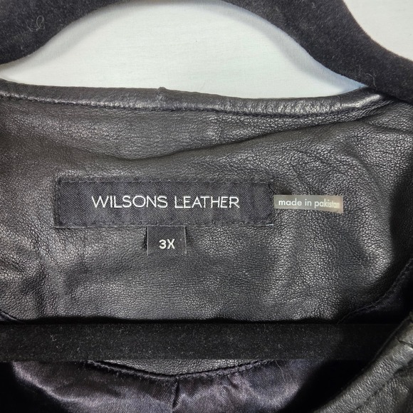 Wilsons Leather Genuine Black Motorcycle Jacket Womens Plus 3X Goth Biker - Picture 4 of 16
